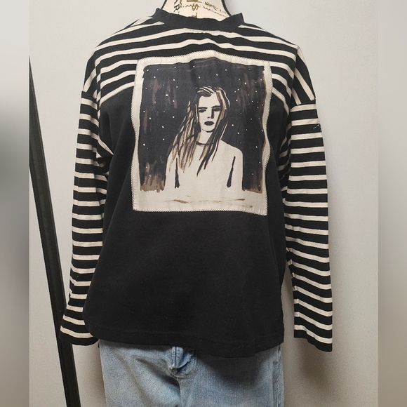 Marc by Marc Jacobs Monochrome Striped Dreamy Rhea Print Sweatshirt - Picture 2 of 5